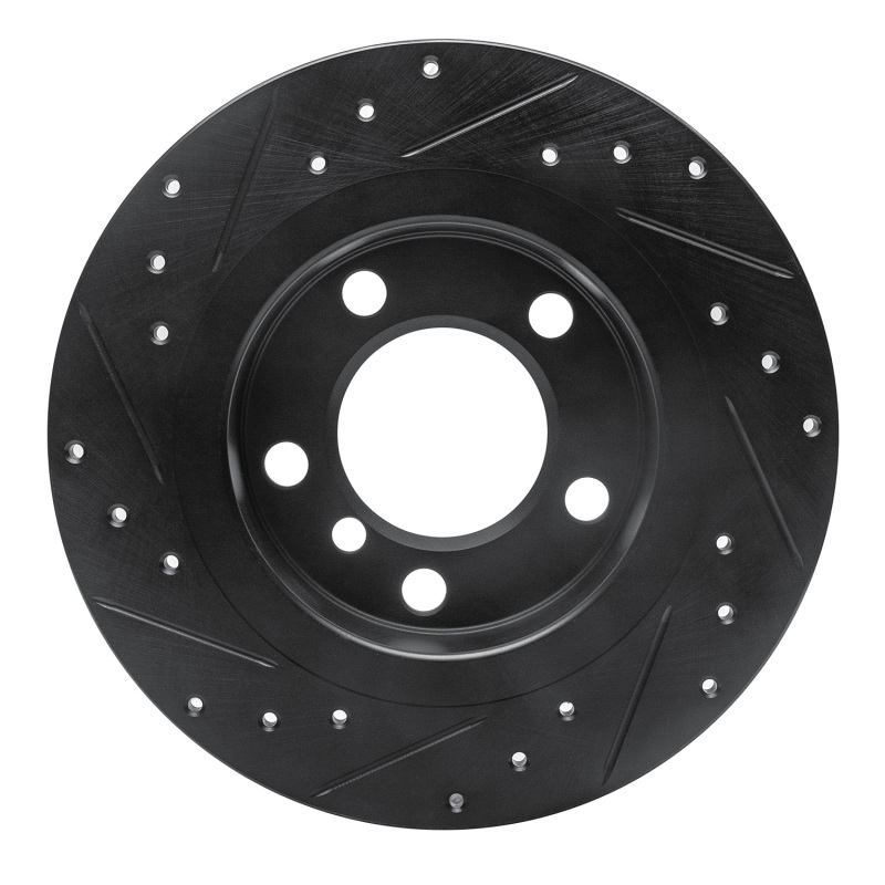 Mini Cooper Countryman Brake Rotor (1) - Rear Right - R1 Concepts - Drilled & Slotted - Black - `11-`16